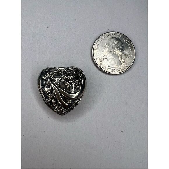 Vintage Heart Clothing Button Covers Set of 3 Silver Tone Embellished Jewelry - Picture 5 of 6